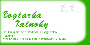boglarka kalnoky business card