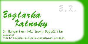 boglarka kalnoky business card